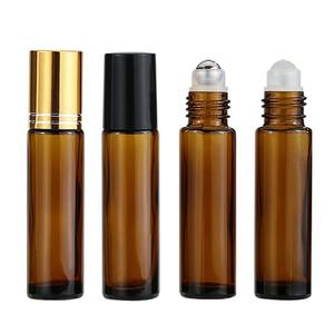 High Quality 10ml Amber round Glass <b>Roll</b>-<b>on</b> Bottle Eco-Friendly 10ml Essential <b>Oil</b> <b>Perfume</b> with Metal Roller Ball - Product Image 4