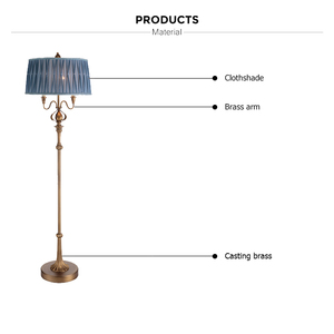 Lampes LED avec abat-jour plissée, en laiton Antique de Style européen, Art d'intérieur, luminaires modernes - Product Image 4