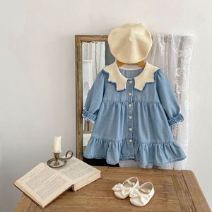 Engepapa <span class=keywords><strong>autunno</strong></span> vestiti per bambini primavera <span class=keywords><strong>autunno</strong></span> ragazze Denim abito a manica lunga Baby gonna - Product Image 3