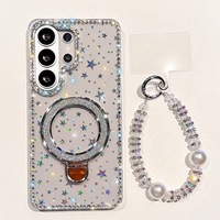 Étui de téléphone magnétique scintillant GSCASE abordable pour Samsung S26 S25 Ultra, étui de téléphone luxueux avec diamants et sangle