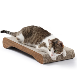 Nachhaltiger Holz kratz baum mit gebogenem Knochen kratzer Hochkomfort-Haustiers pielzeug in eleganter Papier box Perfektes Geschenk für pelzige Freunde - Product Image 3