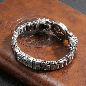 Stile retrò 12 segno zodiacale trasferimento braccialetti Vintage Color argento Pixiu sei caratteri bracciale per uomini regali fortunati - Product Image 5