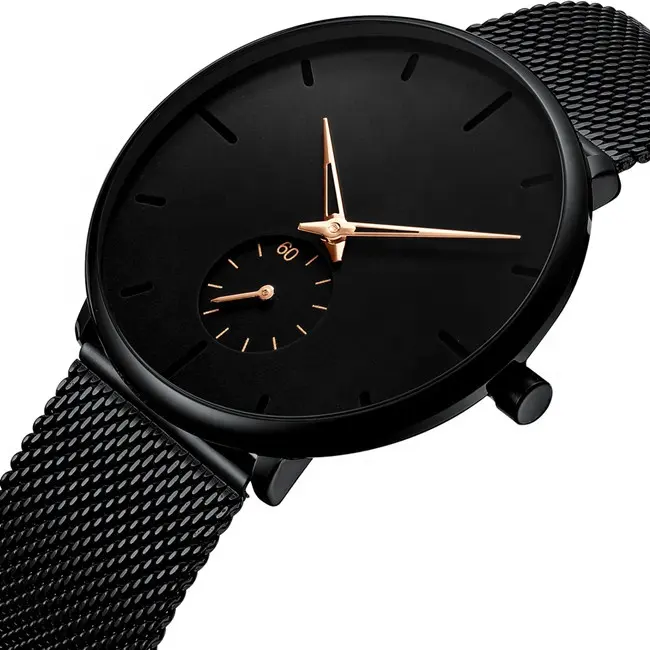 NEW Arrival 2022 stylish mesh band customised logo classic dress quartz watches OEM minimalist watches men