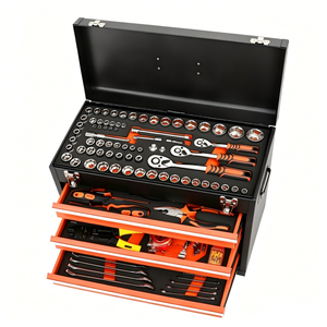 408-Piece Mechanic <b>Tool</b> Set with 3-<b>Drawer</b> Portable Storage Box, Self-Locking Metal Chest for Home & Auto Repair - Product Image 2