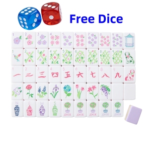 Stock 1.24*0.91*0.63 Inch Light Purple Modern Portable Travel 4 Layer Engraved Acrylic Luxury 160 <b>Set</b> America Taylor <b>Mahjong</b> - Product Image 2