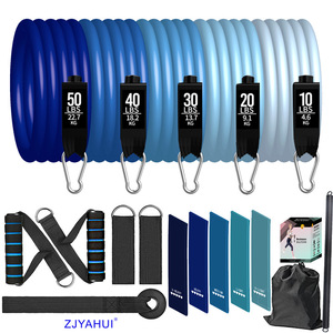 Ensemble de bandes de résistance ZJYAHUI de 50 lb à 10 lb avec poignées et sangles pour entraînement complet du corps, kit d'équipement de fitness - Product Image 1