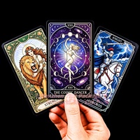 Impression personnalisée de cartes de tarot, impression de jeux de cartes oracle holographiques, créateur de jeux de cartes avec bordure métallique, fournisseur pour auteurs indépendants