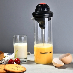 Pengaduk busa susu listrik otomatis, cangkir teko pengocok susu 400ml dengan dudukan pencampur minuman genggam - Product Image 3