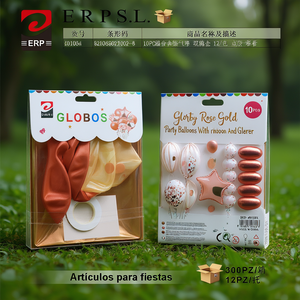 ลูกโป่งโรสโกลด์ 10 ชิ้น พร้อมริบบิ้นและกลิตเตอร์สำหรับงานปาร์ตี้ - Product Image 2