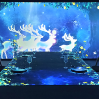 Restaurant à projection holographique, conception de projection immersive, personnalisation, table à manger immersive pour restaurant avec logiciel