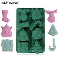 Bon Prix Noël divers forme chocolat moule 8 trous silicone gâteau moule forme silicone molde chocolats