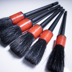 Car Detailing <b>Brush</b> Set 5-Piece Plastic Handle Black Bristles <b>For</b> Interior Vent <b>Cleaning</b> - Product Image 1
