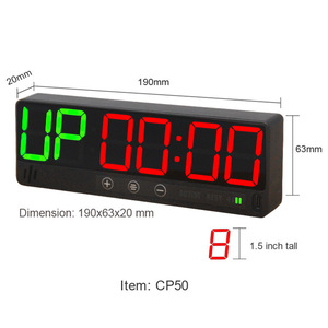 Minuteur de gym magnétique CHEETIE 1,5 pouces LED, charge rapide USB-C, Bluetooth et télécommande, horloge d'entraînement portable pour CrossFit - Product Image 6