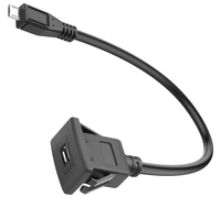 Câble d'extension micro USB carré à montage sur panneau, micro 5 broches mâle vers femelle, câble USB encastré pour système multimédia automobile