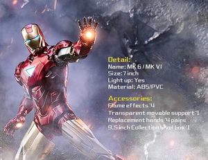 Zd Toys Action Figure di Iron Man da 7 Pollici, Edizione 10° Anniversario Marvel - Versione Luminosa - Con Luce nel Petto (LED MK6) Scala 1/10 - Product Image 4