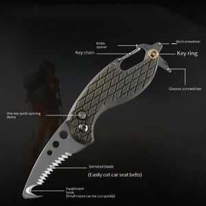 Herramienta de Supervivencia Plegable para Acampar al Aire Libre, Cuchillo con Gancho Dentado, Llavero, Paquete Exprés, Excelente Idea de Regalo - Product Image 6