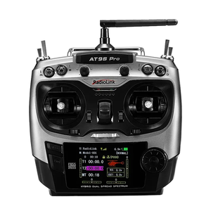 RadioLink AT9S Pro <span class=keywords><strong>10C</strong></span>/12 Canales, Control Remoto para Dron con Acelerador Izquierdo, Transmisor y Receptor R9DS <span class=keywords><strong>Gris</strong></span> 2.4GHz QPSK 5.0MHz Ardu - Product Image 1