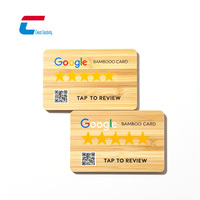 Carte TAP NFC en bois personnalisée programmable Bambou Nfc Instagram Facebook Google Map Carte d'avis