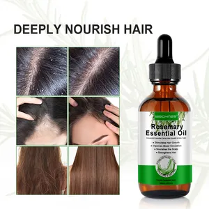 Óleo de alecrim 60ml para o crescimento do cabelo, óleo essencial para crescer os cabelos, beleza dos cuidados com os cabelos, soro de óleo para prevenir a perda de cabelo