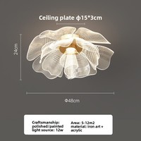Plafonnier LED moderne en acrylique en forme de fleur avec capteur de mouvement pour bureau, chambre, salon et couloir – Nouveau style 2026