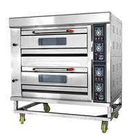 Pain faisant la machine Commerciale four à gaz 2 pont 4 plateaux four de boulangerie pour restaurant, électrique fours de cuisson à vendre