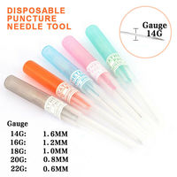Acier chirurgical I.V. Aiguilles de perçage stériles pour cathéter et canule 14G 16G 18G 20G 22G – Outil professionnel pour piercing d'oreille, de lèvre, de nombril et corporel