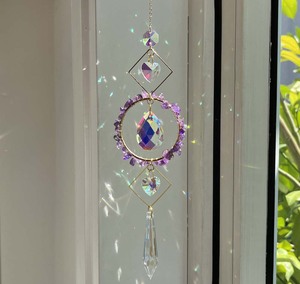 Crystal Hanging Wind Chime <strong>Rainbow</strong> <strong>Maker</strong> Natural Crystal Suncatchers Crystal Circle Sun Catcher <strong>Rainbow</strong> Prism - Product Image 3
