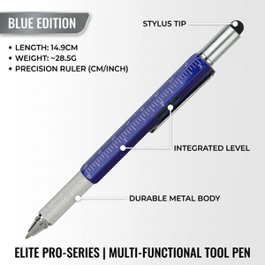 Stylo-outil multifonction professionnel en métal 6 en 1 avec stylet, niveau, règle et tournevis pour ingénieur, architecte, construction, cadeau - Product Image 5
