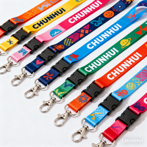 Biểu Tượng Tùy Chỉnh Dệt Thêu Polyester Ngắn Keychain Dây Buộc Xe Máy Dây Buộc Cổ Tay Với Móc - Product Image 2