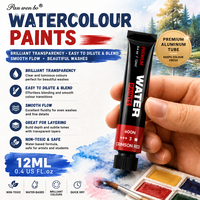 Ensemble de peinture à l'eau Panwenbo, 24 couleurs vibrantes, tubes de 12 ml / 0,4 fl oz, peinture à l'eau pour artistes professionnels