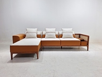 Canapé en cuir Donsun, style moderne et simple, italien, grand, en bois massif, d'angle, pour le salon