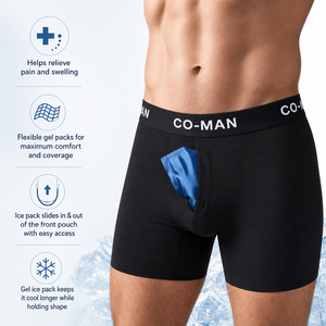 Ropa Interior con Bolsa de Hielo Reutilizable Personalizada para Hombres, Recuperación de Vasectomía, Terapia de Frío Postoperatoria, Calzoncillos Tipo Bóxer, Calzoncillos Refrigerantes para Escroto - Product Image 1