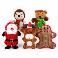 Juguete de peluche chirriante para perros con diseño navideño, listo para OEM, para cachorros masticar