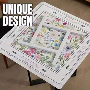 Portable Mahjong Mat with Colorful Floral Pattern Suitable for Mahjong and Poker <b>Table</b> Games - Product Image 4