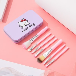 Set Professionale di Trucco con Polvere Rosa, Pennello Piatto e a Ventaglio con Setole Sintetiche <span class=keywords><strong>per</strong></span> Viso, Occhi, Labbra, Correttore e Blush - Product Image 1