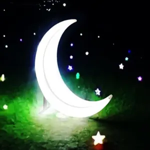 Luminous Moon Swing Garden Landschafts beleuchtung Crescent Moon Schaukel stuhl Carve Patio Swings Girl Fotografie Requisiten