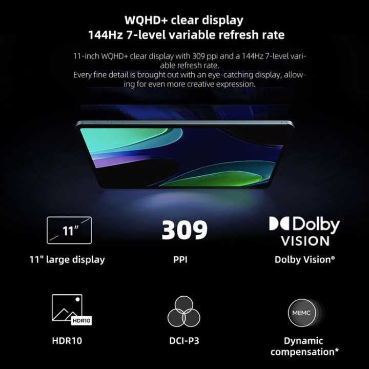 オリジナルのXiaomi Pad 611インチタブレットAndroid8GB 128GB 