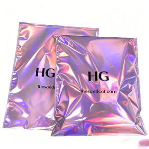 Bolsas de Envío Personalizadas con Lámina Plateada, Autoadhesivas, Holográficas, de Poliéster, para Empacar Ropa - Product Image 1