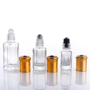<b>Small</b> 3ml 6ml 9ml 12ml Octagonal Borosilicate Glass Perfume <b>Bottle</b> with Roll Cap Pump Sprayer Lid Dropper for Perfume Packaging - Product Image 1