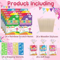 Personnalisé 24 paquets dessin dessin à gratter pour enfants dessin animé mignon avec bâton couleur livre à gratter