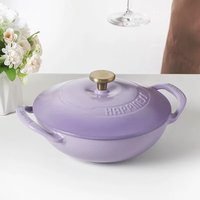 Casserole en fonte émaillée avec couvercle, mini pot polyvalent, pot à ragoût et à soupe multifonctionnel pour la maison, pot de cuisson durable