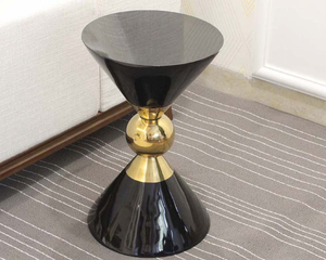 Disen โต๊ะข้างขนาดเล็กเฟอร์นิเจอร์โต๊ะข้างเตียงไฟนอร์ดิกสแตนเลสโต๊ะขอบทอง - Product Image 2