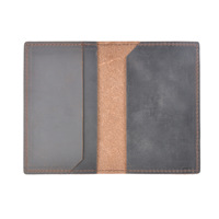 Porte-cartes Vintage de Style ancien pour hommes, portefeuille de voyage avec poche avant en cuir véritable Crazy Horse