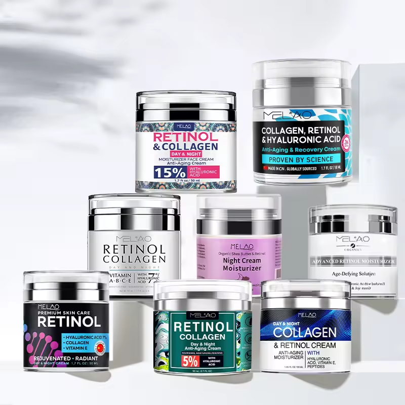 Hyaluronik asit nemlendirici Anti kırışıklık erkekler ve kadınlar Anti-Aging gündüz gece boyun yüz nemlendirici Retinol kollajen krem