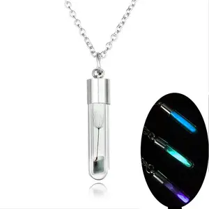 New Fashion Phosphors Flower Necklace Transparency Glass Rice Necklace Set For Christmas Gift