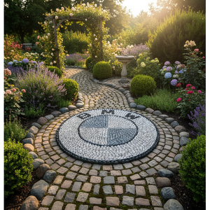 Installation gratuite dans le pays européen incluse Mosaïque de pierre Pebble Mosaic Art pour l'aménagement paysager et le platelage - Product Image 3