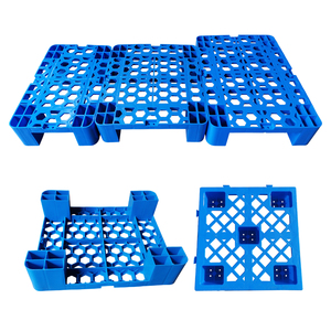 Palette de sol mini légère, empilable, en PEHD bleu, écologique, à face unique, résistante à l'humidité, pour restaurants, cuisines et magasins - Product Image 5