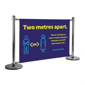 حواجز التحكم في الحشود بالألوان المخصصة ، حواجز القهوة غير القابل للصدأ للمطاعم ، تقف لافتات حاجز المقاهي ، حاجز الرياح للإعلان - Product Image 3