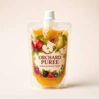 Pochettes souples transparentes personnalisées de 50 ml avec bec verseur pour boissons d'enfants, jus, purée de fruits et aliments pour bébés
