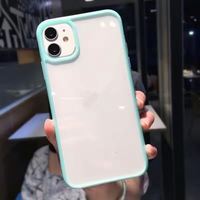 Mignon Couleur Clair Silicone Acrylique Téléphone étui pour iphone 16 15 14 13 12 11 Pro Max XR X XS Simple Antichoc Couverture Arrière Cas